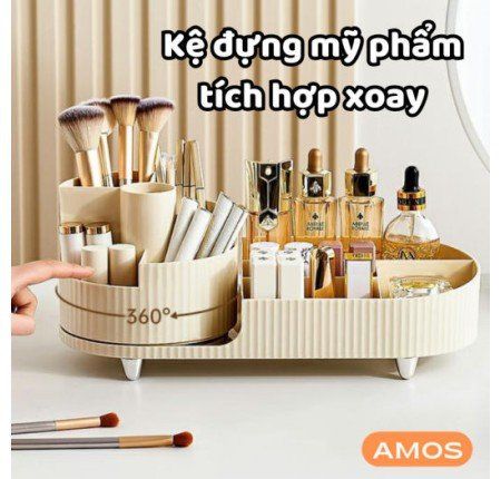 KỆ MỸ PHẨM TÍCH HỢP KỆ XOAY 360' LOẠI LỚN